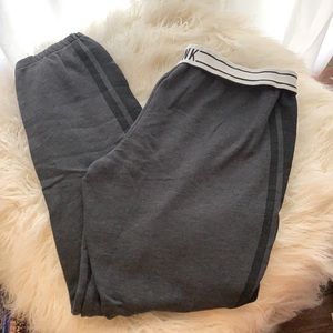 Pink Fold Over Logo Capris